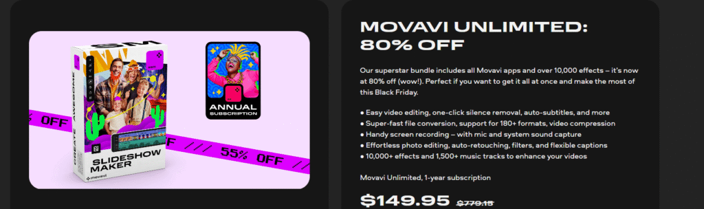 Movavi unlimited black friday 2025