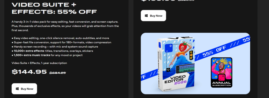 movavi video suite effects blackfriday 2025